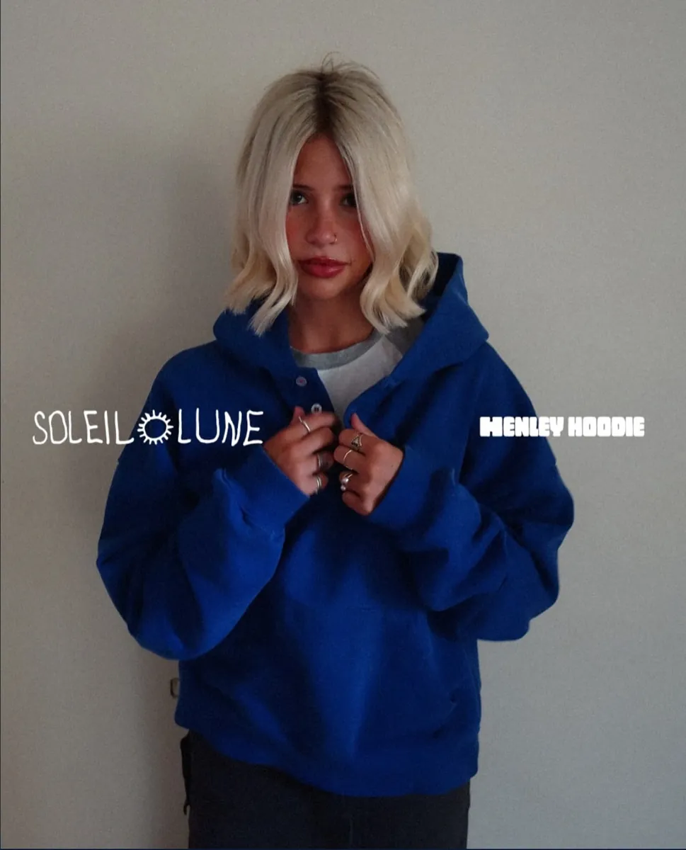 Jaylin in the Soleil Lune Henley Hoodie
